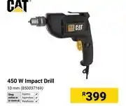 Builders Warehouse CAT 450W Impact Drill 10mm 850037169 offer