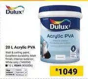 Builders Warehouse Dulux 20Ltr Acrylic PVA 146004 offer
