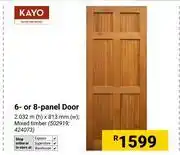 Builders Warehouse Kayo 6 Or 8-Panel Door 2.032m(h) X 813mm(w) 502919, 424073 offer