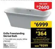 Builders Warehouse Orilla Freestanding Skirted Bath 1.7m X 800mm 783185 offer