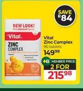 Dis-Chem Vital Zinc Complex 90 Tablets-For 2 offer