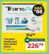 Dis-Chem TransAct Medicated Pain Relief Patch 10 Patches offer