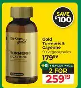 Dis-Chem Dis-Chem Gold Turmeric & Cayenne 90 Vegecapsules-For 2 offer