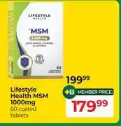 Dis-Chem Lifestyle Health MSM 1000mg 60 Coated Tablets offer