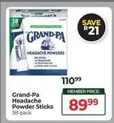 Dis-Chem Grand-Pa Headache Powder Sticks 38 Pack offer