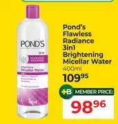 Dis-Chem Pond's Flawless Radiance 3 In 1 Brightening Micellar Water-400ml offer