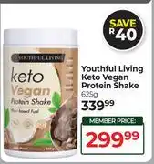 Dis-Chem Youthful Living Keto Vegan Protein Shake-625g offer