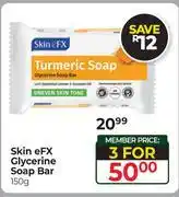 Dis-Chem Skin eFX Glycerine Soap Bar-For 3 x 150g offer