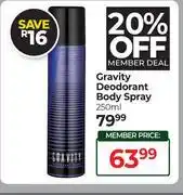 Dis-Chem Cravity Deodorant Body Spray-250ml offer