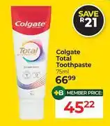 Dis-Chem Colgate Total Toothpaste-75ml offer