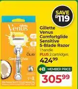 Dis-Chem Gillette Venus Comfortglide Sensitive 5-Blade Razor (1 Handle Plus 2 Cartridges) offer