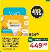 Dis-Chem Gillette Venus Comfortglide 5-Blade Swirl Razor Blades (4 Cartridges) offer