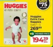 Dis-Chem Huggies Extra Care Nappies (Sizes 1-5)-Per Pack offer