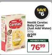 Dis-Chem Nestle Cerelac Baby Cereal (Just Add Water)-500g offer