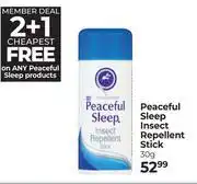 Dis-Chem Peaceful Sleep Insect Repellent Stick (2 + 1 Cheapest Free)-30g offer
