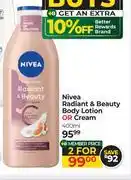 Dis-Chem Nivea Radiant & Beauty Body Lotion Or Cream-For 2 x 400ml offer