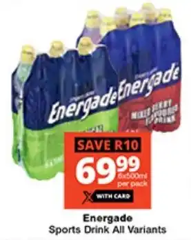 Checkers Energade Sports Drink All Variants offer