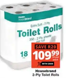 Checkers Housebrand 2-Ply Toilet Rolls offer