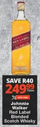 Checkers Johnnie Walker Red Label Blended Scotch Whisky offer