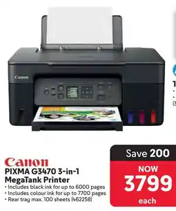 Makro Canon Pixma G3470 3-in-1 MegaTank Printer offer