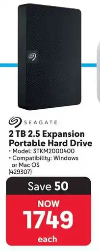 Makro Seagate 2 TB 2.5 Expansion Portable Hard Drive offer