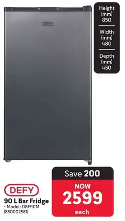 Makro Defy Bar Fridge offer