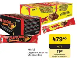 Makro Nestlé Large Bar-One or Tex Chocolate Bars offer