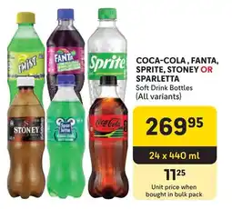 Makro Coca-cola, fanta, sprite, stoney or sparletta soft drink bottles offer