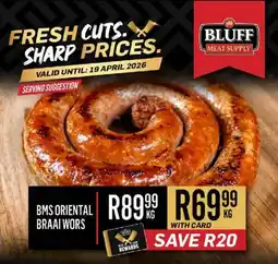 Bluff Meat Supply BMS Oriental Braai Wors offer