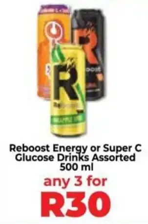 Food Lover's Market Reboost Energy or Super C Glucose Drinks Assorted offer