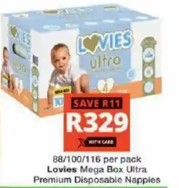 Checkers Lovies Mega Box Ultra Premium Disposable Nappies offer