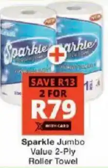 Checkers Sparkle Jumbo Value 2-Ply Roller Towel offer