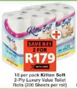 Checkers Kitten Soft 2-Ply Luxury Value Toilet Rolls offer
