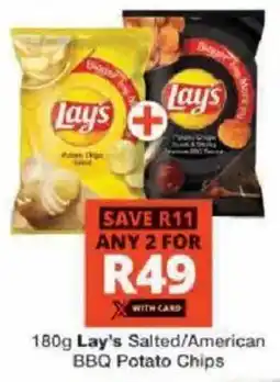 Checkers Lay's Salted/ American BBQ Potato Chips offer