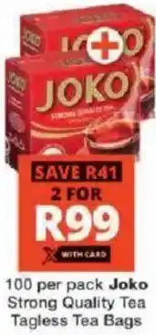 Checkers Joko Strong Quality Tea Tagless Tea Bags offer