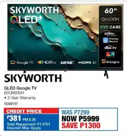 OK Furniture Skyworth 60" QLED Google TV offer