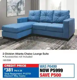 OK Furniture 2-Division Atlanta Chaise Lounge Suite offer