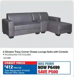 OK Furniture 2-Division Tracy Corner Chaise Lounge Suite with Console offer