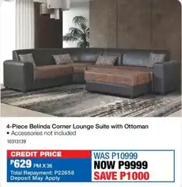 OK Furniture Belinda Corner Lounge Suite with Ottoman offer