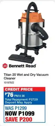 OK Furniture Bennett Read Titan 20 Wet and Dry Vacuum Cleaner offer