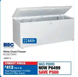 OK Furniture KIC White Chest Freezer offer