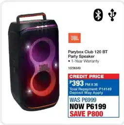 OK Furniture JBL Parybox Club 120 BT Party Speaker offer