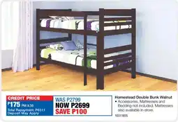 OK Furniture Homestead Double Bunk Walnut offer
