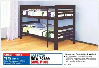 OK Furniture Homestead Double Bunk Walnut offer