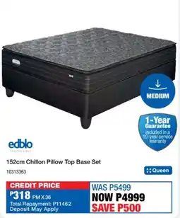 OK Furniture Edblo Chillon Pillow Top Base Set offer