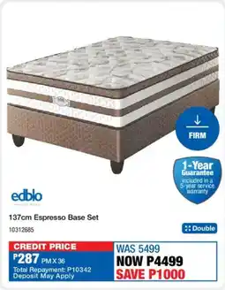 OK Furniture Edblo 137cm Espresso Base Set offer