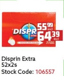 Africa Cash and Carry Disprin Extra 52x2s offer