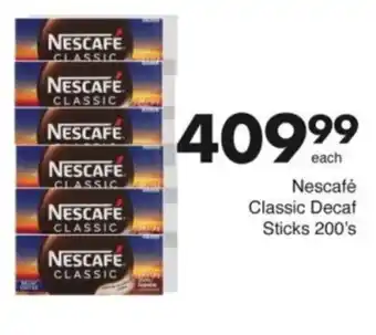 Save Hyper Nescafé Classic Decaf Sticks offer