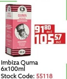 Africa Cash and Carry Imbiza Quma 6x100ml offer