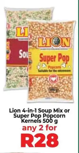 Food Lover's Market Lion 4-in-1 Soup Mix or Super Pop Popcorn Kernels 500 g offer